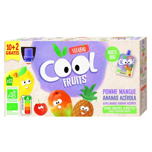 Vitabio Cool Fruits Maçã e Pera 90 Gr, 12 unidades