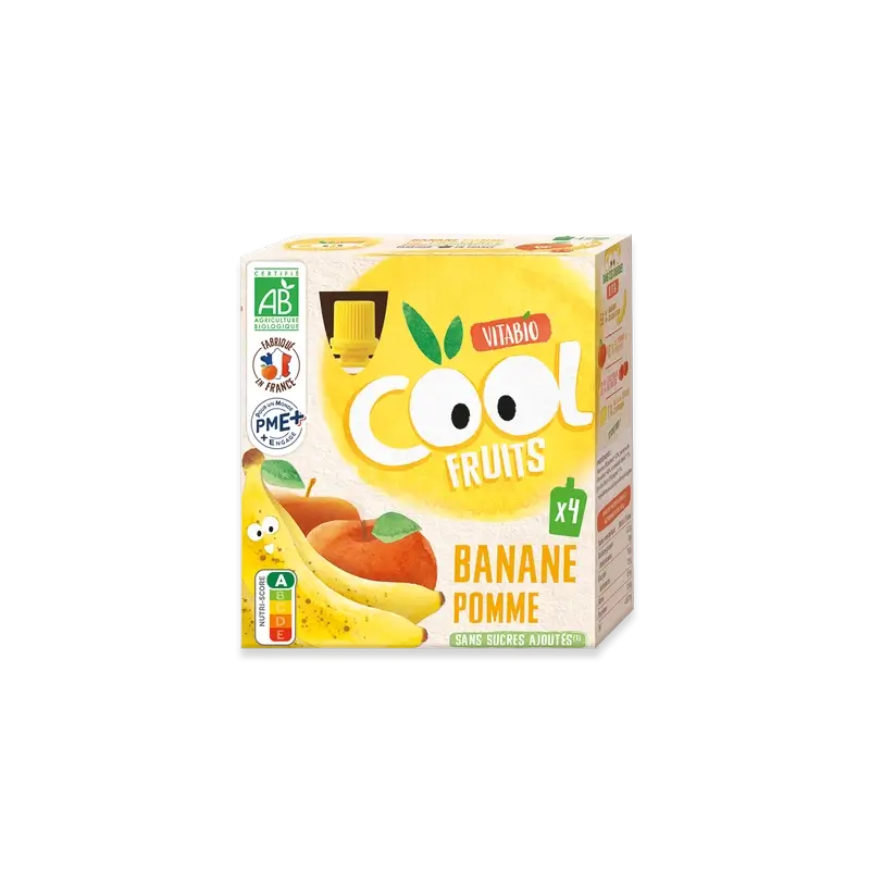 Vitabio Cool Fruits Maçã e Banana 90 Gr, 4 unidades