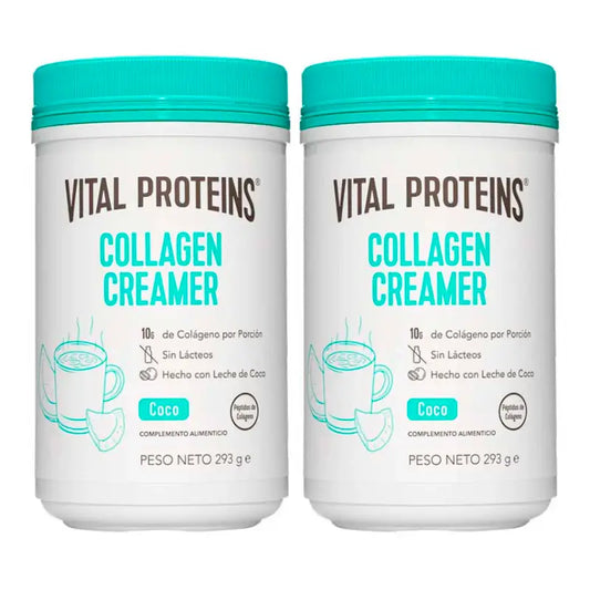 Vital Proteins Duplo Creme de Colagénio em Pó com sabor a coco 2x 293 g