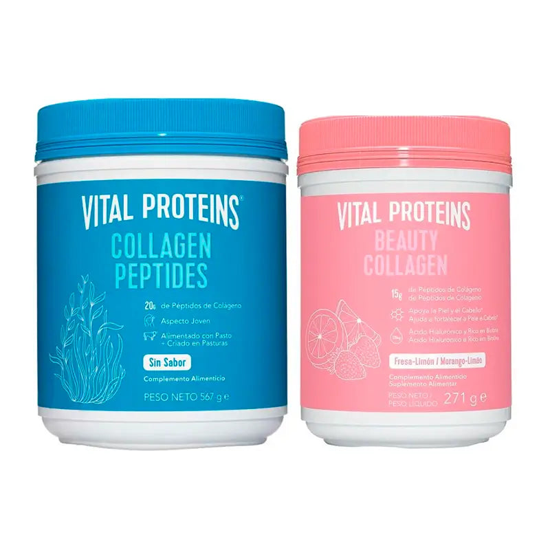 Vital Proteins Neutral pack colagénio e beleza colagénio morango limão