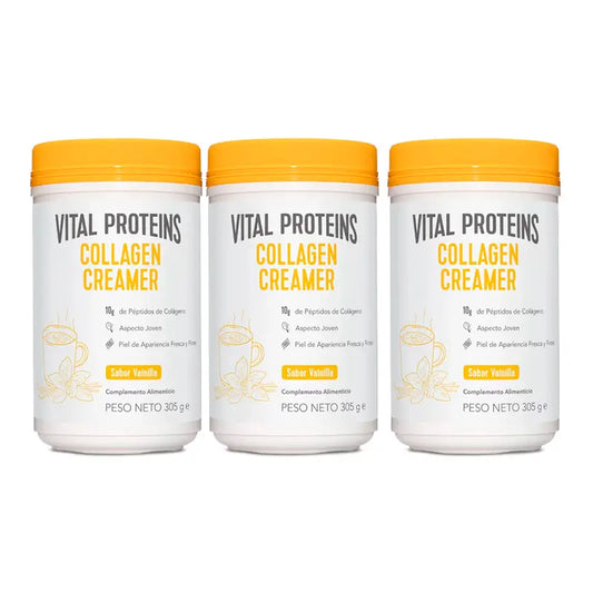 Vital Proteins Triplo Creme de Colagénio em Pó Sabor Baunilha 3x 305g