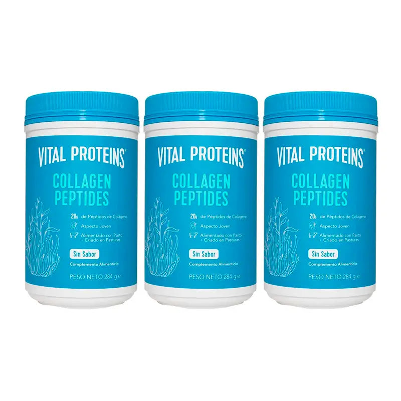 Peptídeos de Colagénio Triplo Vital Proteins 3 x 284g