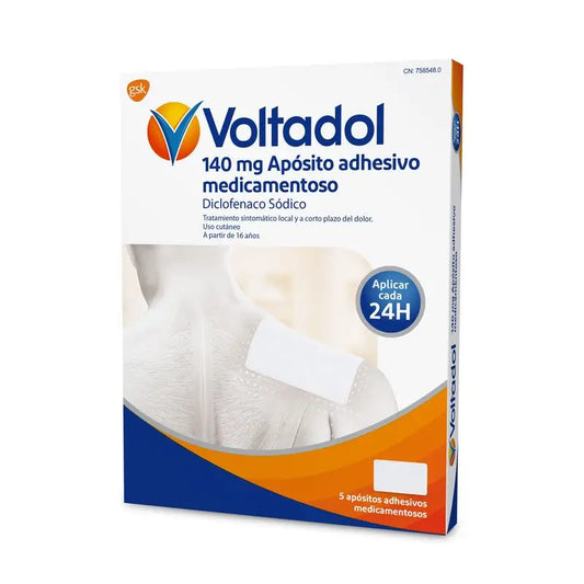 Voltadol 140 mg, 5 pensos médicos adesivos