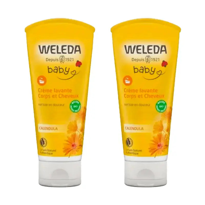 Weleda Baby Champô e Gel de Banho Calêndula , 2 x 200 ml