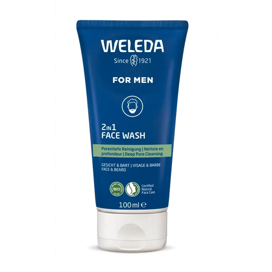 Weleda Gel de Limpeza 2 em 1 para Rosto e Barba para Homem, 100 ml