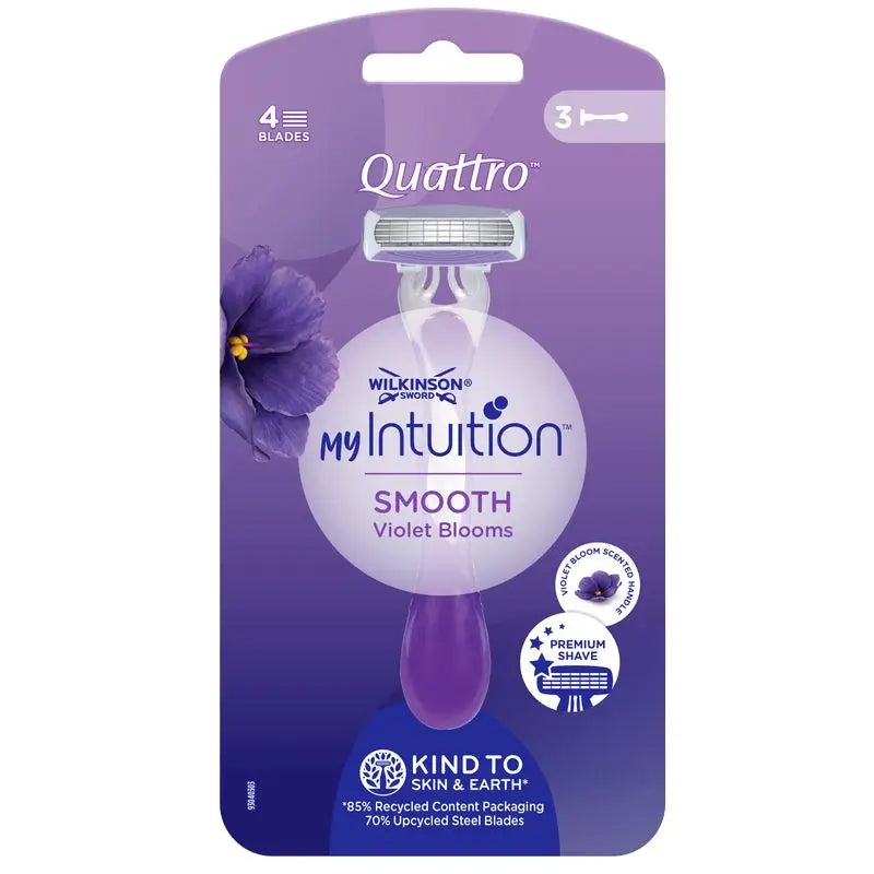 Wilkinson Sword Quattro For Woman Des. Violeta 3 unid.