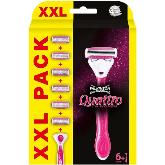 Wilkinson Sword Quattro For Women Xxl (Máquina + 6 Cargadores)