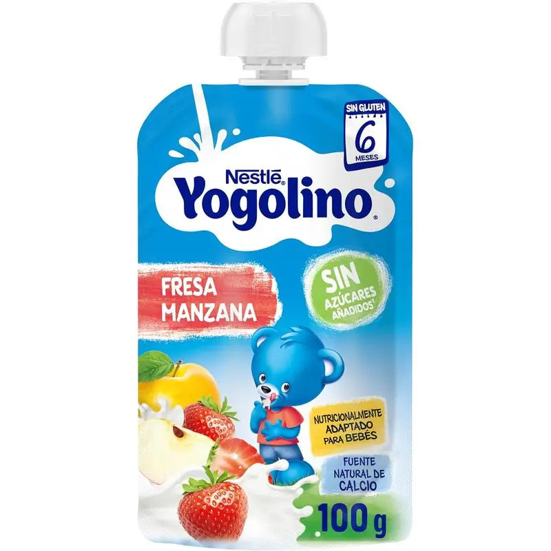 Yogolino Saqueta de morango e maçã sem açúcar, 100g x 8 unidades