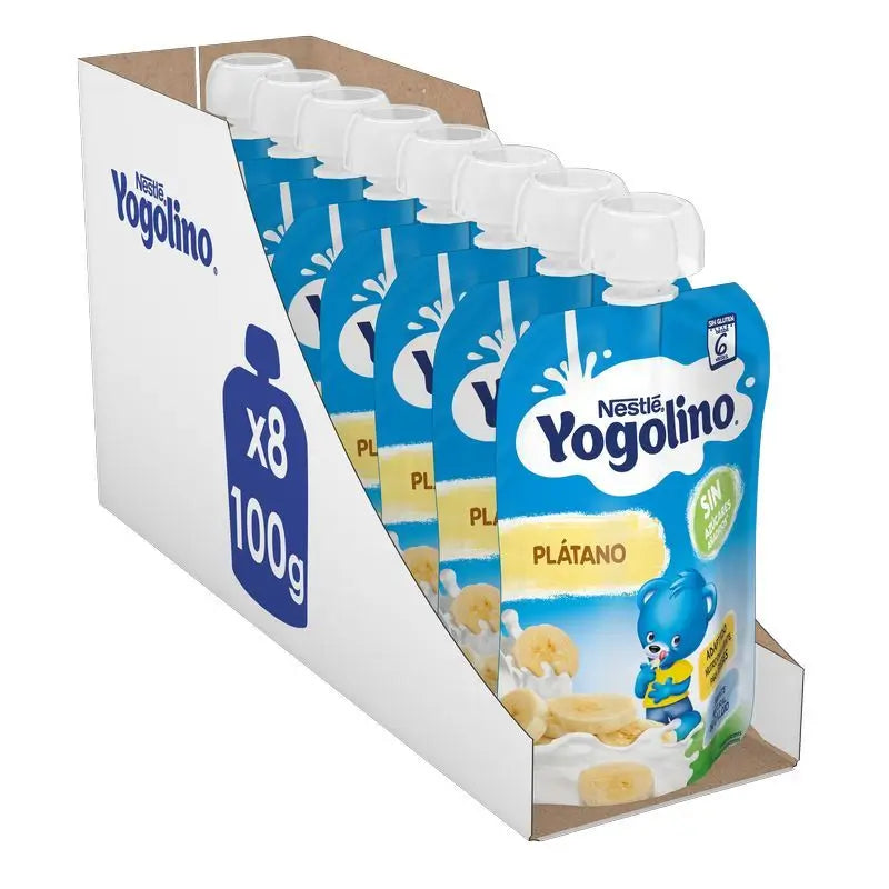 YOGOLINO Embalagem de banana sem açúcar, 100g x 8 unidades