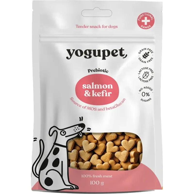 Yogupet Snack semi-húmido para cães Sabor a salmão e kefir , 50 g