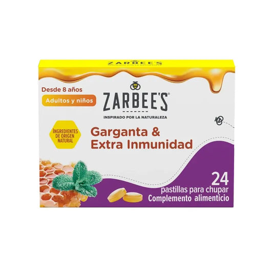 Zarbee's Throat & Extra Immunity 24 pastilhas para chupar