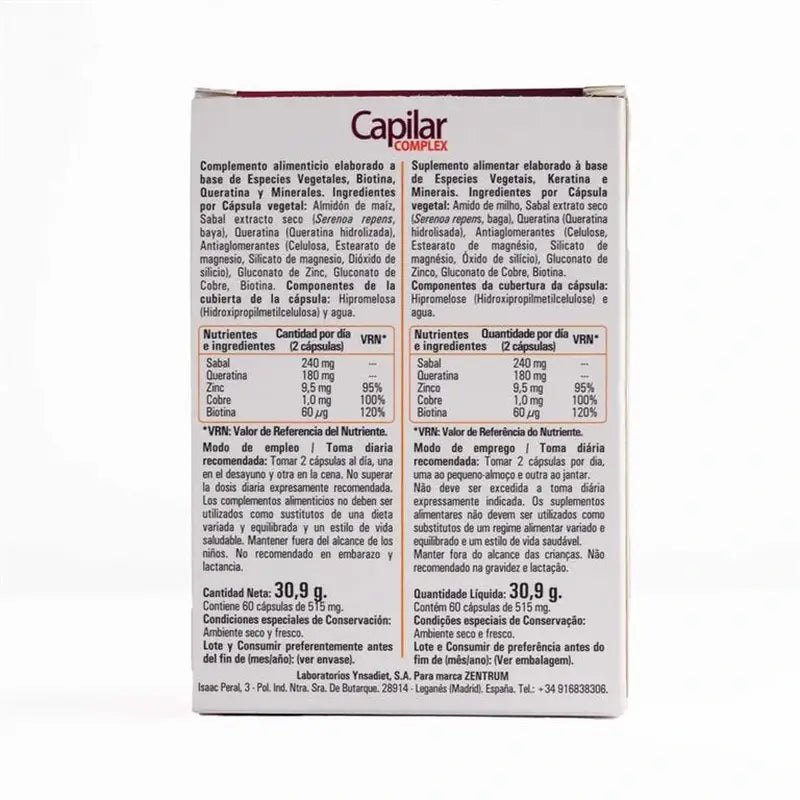 Ynsadiet Capilar Complex, 60 cápsulas