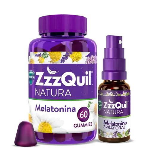 ZzzQuil Natura Pack Melatonina Gomas 60 Gomas + Spray 30ml