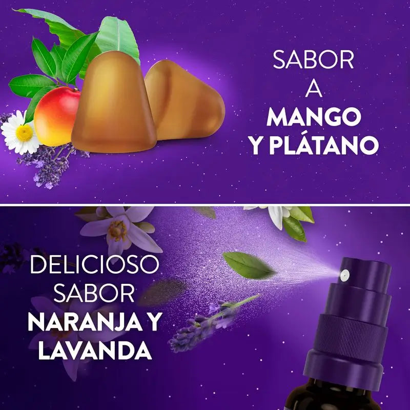 ZzzQuil Natura Melatonina Embalagem Gomas Manga & Banana 60 Gomas + Spray 30ml