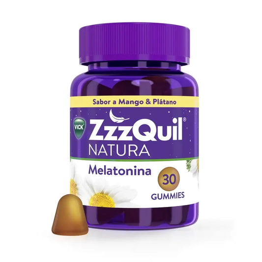 Gomas ZzzQuil NATURA Banana & Manga Melatonina 1mg & Valeriana, 30 Unidades